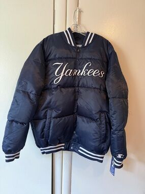 STARTER Navy Puffer Jacket with White Trim